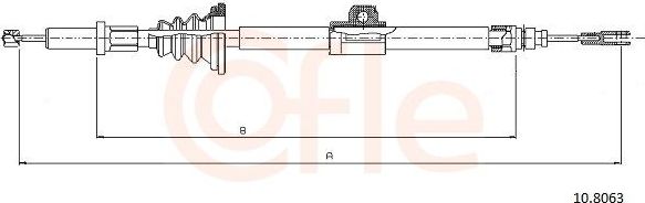Трос ручника (тросик ручного тормоза) Cofle задний правый/левый для Volvo S70 1996-2000. Артикул 10.8063