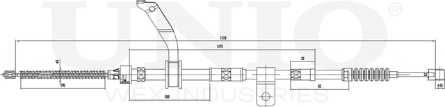 Трос ручного тормоза (Unio). Артикул CAB-60054