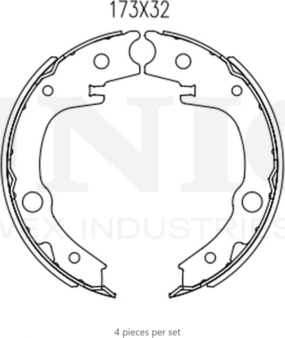 Колодки тормозные барабанные, комплект (Unio). Артикул BRP-10033
