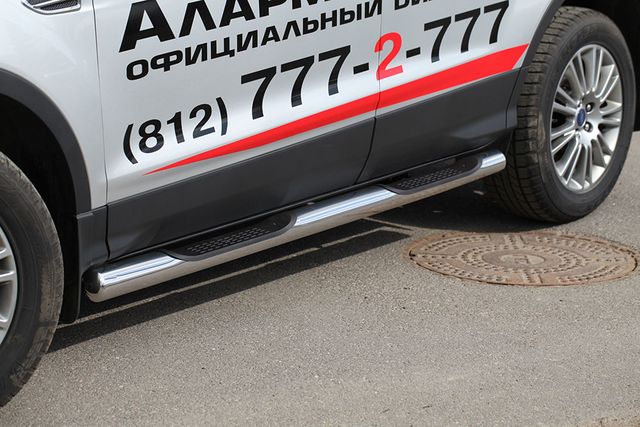 Пороги Союз-96 с проступями d76 для Ford Kuga II 2013-2016. Артикул FKUG.81.1730