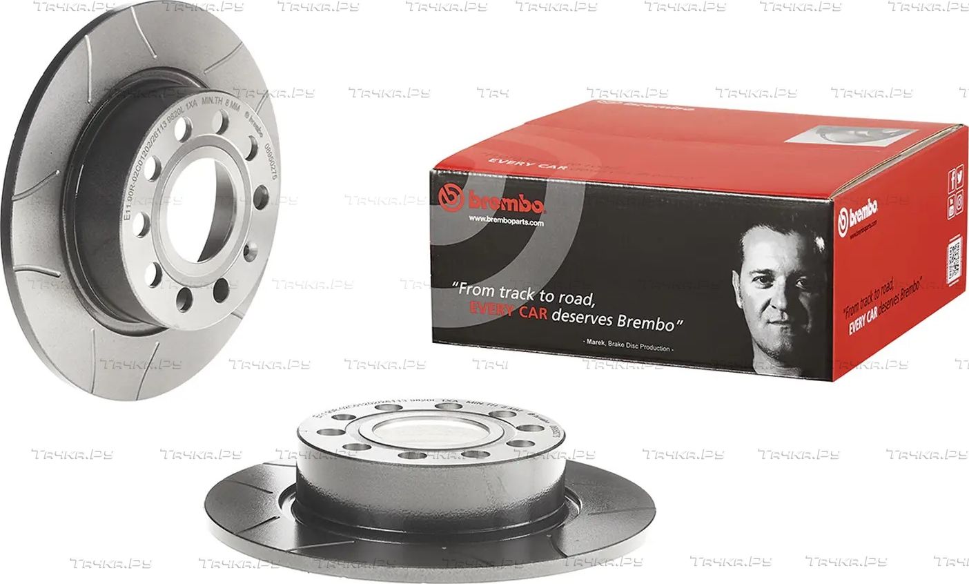 Тормозной диск Brembo XTRA LINE - Max задний для Volkswagen Golf VI 2007-2013. Артикул 08.9502.75