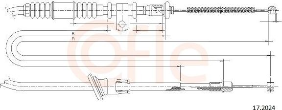 Трос ручника (тросик ручного тормоза) Cofle. Артикул 92.17.2024