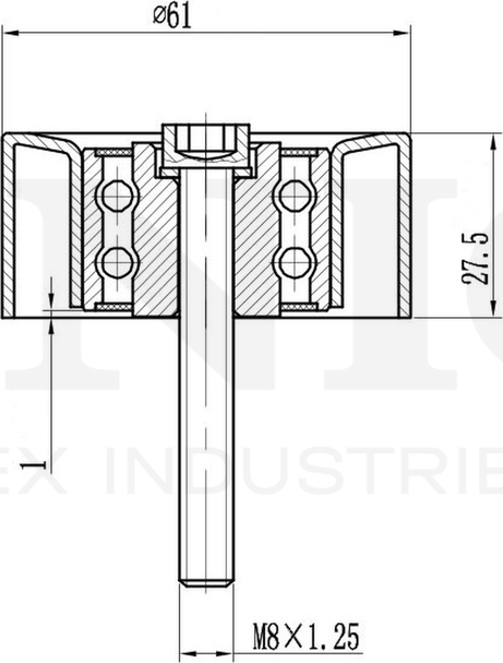 Ролик поликлинового ремня натяжной (Unio). Артикул TNS-10131