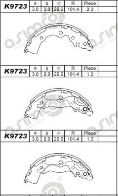 Тормозные колодки Asimco. Артикул K9723