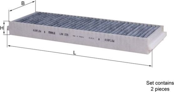 Салонный фильтр Mahle-Knecht. Артикул LAK 239/S