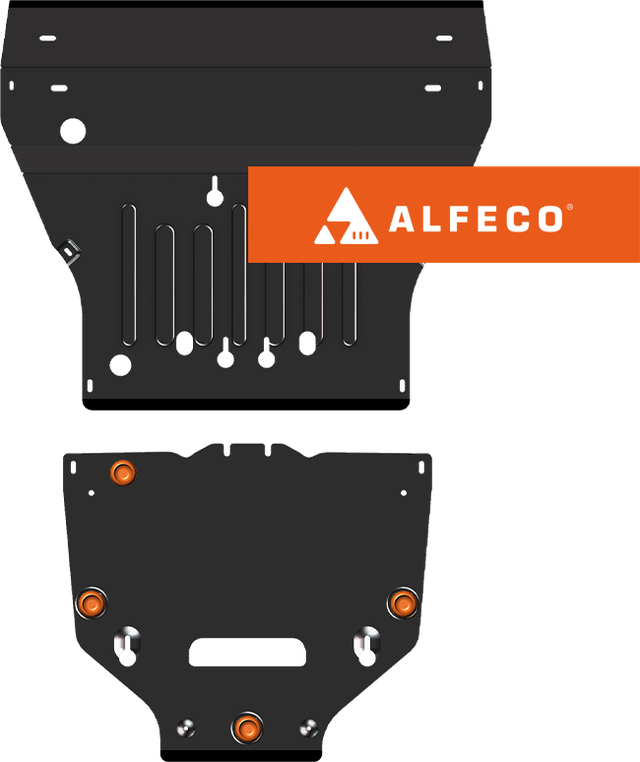 Защита Alfeco для картера и КПП Porsche Cayenne III 2017-2026. Артикул ALF.50.07