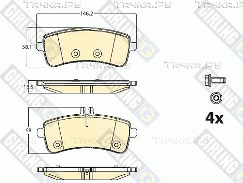 Тормозные колодки Girling. Артикул 6120791