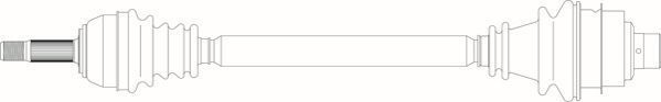 Полуось (привод в сборе, приводной вал) General Ricambi передняя правая для Renault Clio I 1990-1998. Артикул RE3074