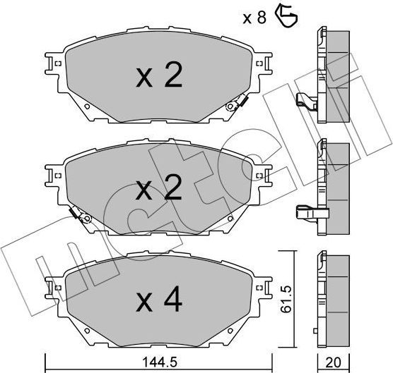 Тормозные колодки Metelli. Артикул 22-1222-0