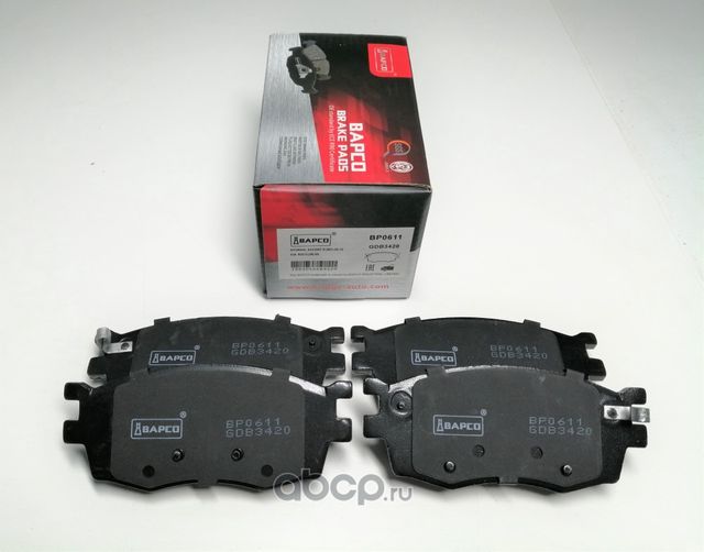 Колодки тормозные дисковые пер. HYUNDAI ACCENT III (MC) 05-10 KIA RI (Bapco) Bapco. Артикул BP0611