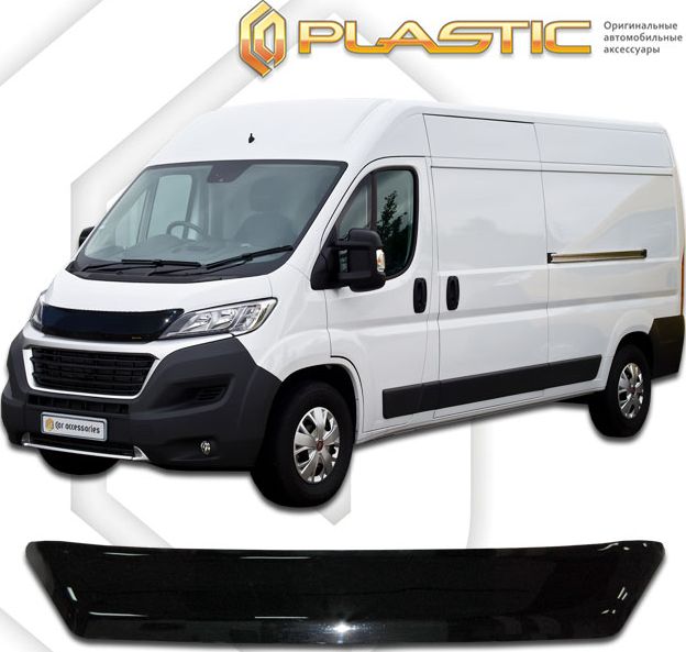 Дефлектор СА Пластик для капота (Classic черный) Peugeot Boxer 2014–2026. Артикул 2010010110864