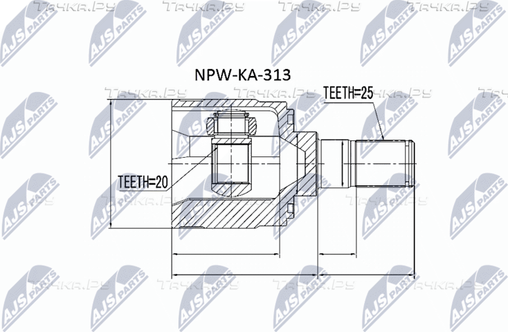 Шрус внутренний (граната) NTY. Артикул NPW-KA-313