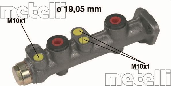 Тормозной цилиндр главный Metelli (Чугун). Артикул 05-0028