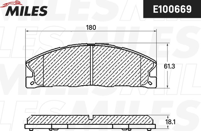 Тормозные колодки Miles передние для Ford Explorer V 2010-2019. Артикул E100669