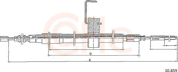 Трос ручника (тросик ручного тормоза) Cofle для Saab 900 I 1979-1994. Артикул 92.10.859