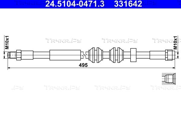 Тормозной шланг ATE. Артикул 24.5104-0471.3