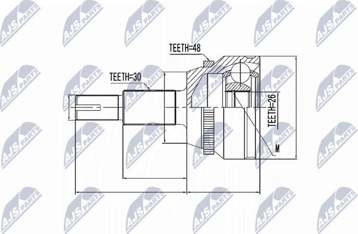 Шрус наружный (граната) NTY. Артикул NPZ-TY-010