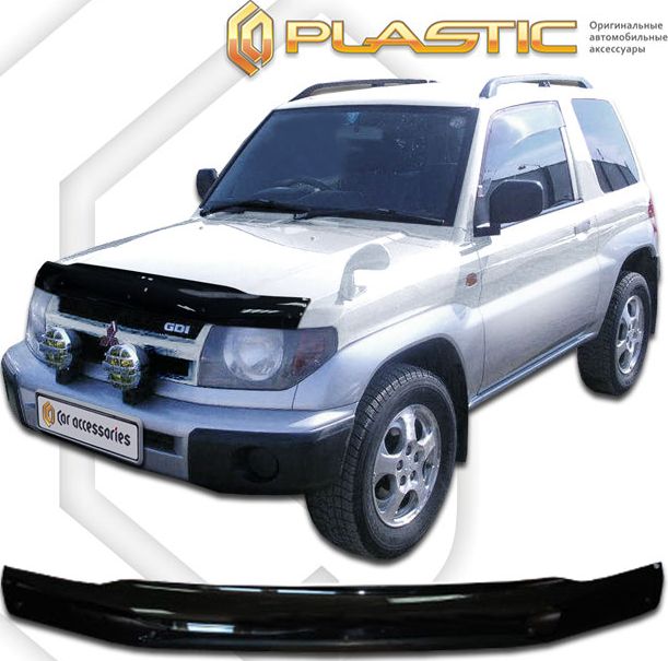 Дефлектор СА Пластик для капота (Classic черный) для Mitsubishi Pajero IO H61-H77 1998-2007. Артикул 2010010104054