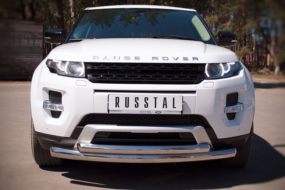 Защита RusStal переднего бампера d76/63 (дуга) для Land Rover Range Rover Evoque I Dynamic 2011-2018. Артикул REDZ-000657