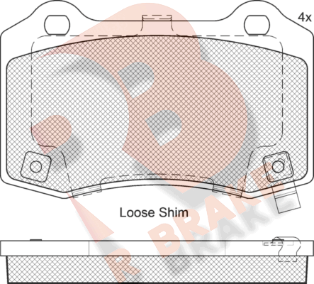 Тормозные колодки R Brake задние для Tesla Roadster I 2008-2012. Артикул RB2230