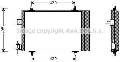 Радиатор кондиционера (конденсатор) AVA для Citroen Xsara 2001-2005. Артикул PEA5193D