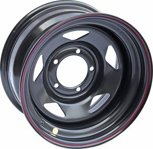Колёсный диск OFF-ROAD Wheels усиленный стальной черный 5x139,7 8xR16 d110 ET-25 (треуг.) для УАЗ Патриот 2005-2015. Артикул 1680-53910BL-25A15
