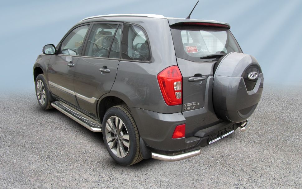 Защита Slitkoff задняя уголки d57 для Chery Tiggo 3 2017-2020. Артикул CT3-007