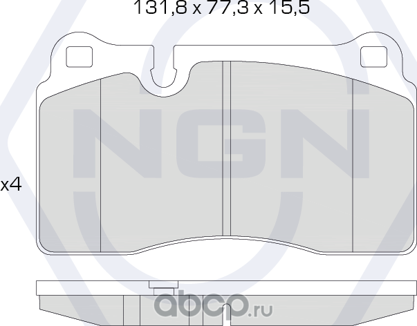 Колодки тормозные керамические, передние (NGN). Артикул 3501778