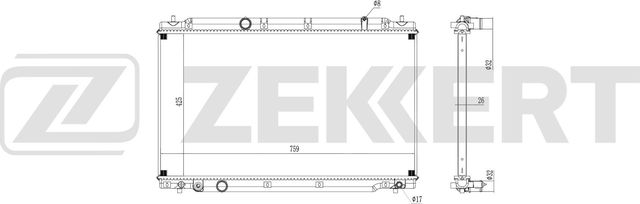 Радиатор охлаждения двигателя Zekkert (алюминий) для Honda CR-V V 2016-2026. Артикул MK-1643