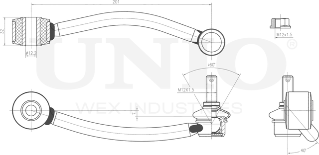 Тяга/стойка стабилизатора (Unio). Артикул SSP-50182