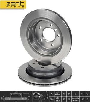 Тормозной диск Zentparts. Артикул Z06074