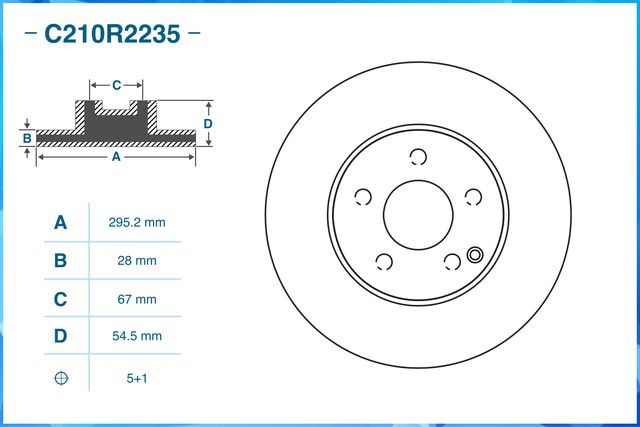 Диск тормозной передний (Cworks). Артикул C210R2235