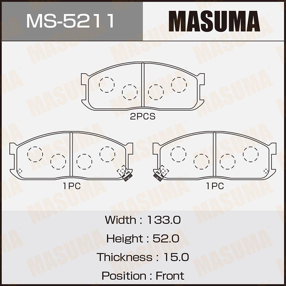 Тормозные колодки Masuma. Артикул MS-5211