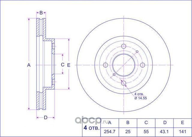 Диск тормозной (TI-Guar). Артикул TG4351212620