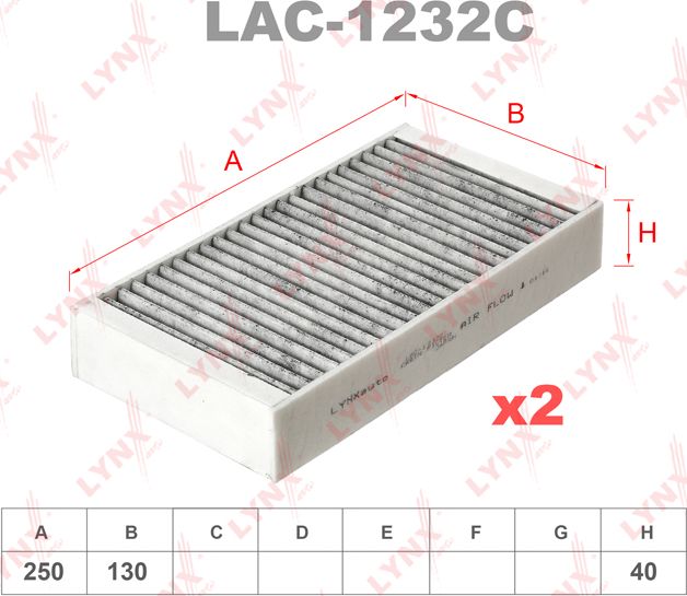 Салонный фильтр LYNXauto. Артикул LAC-1232C