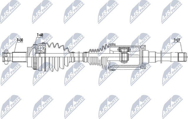 Полуось (привод в сборе, приводной вал) NTY передняя правая для BMW 3 V (E90/E91/E92/E93) 2005-2013. Артикул NPW-BM-145