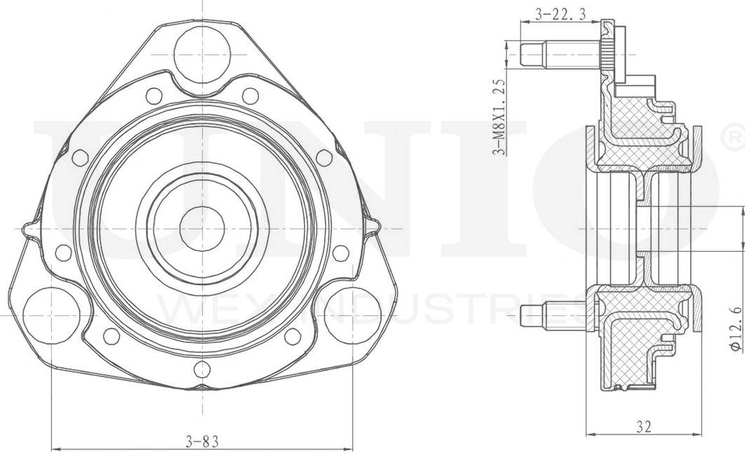 Опора амортизационной стойки (Unio). Артикул RMP-13014