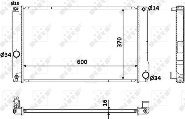 Радиатор охлаждения двигателя NRF (алюминий) для Lexus CT I 2011-2018. Артикул 53926
