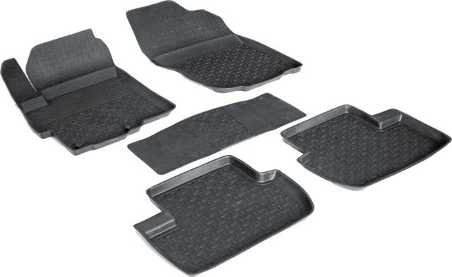 Коврики резиновые Seintex с высоким бортиком для салона Mitsubishi Lancer 10 2007-2026. Артикул 82004