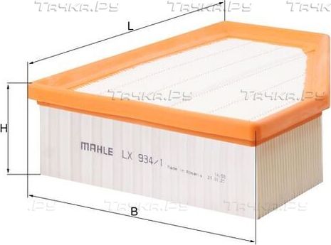 Воздушный фильтр Mahle-Knecht. Артикул LX 934/1