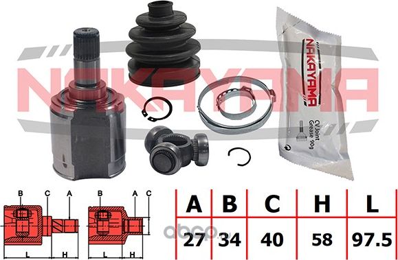 ШРУС внутренний к-кт (Nakayama). Артикул NJ7757NY