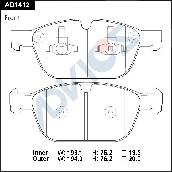 Тормозные колодки Advics. Артикул AD1412