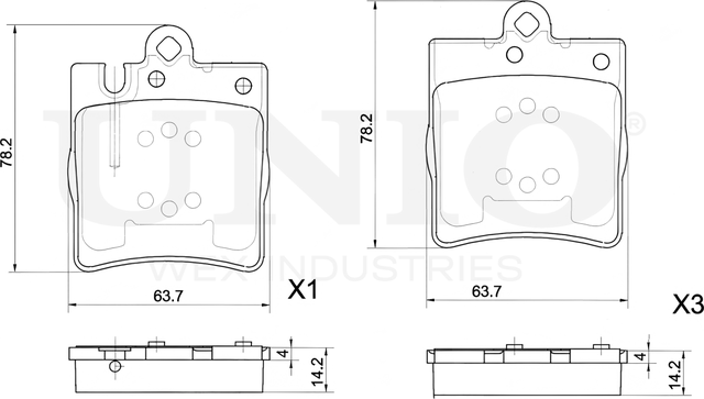 Колодки тормозные дисковые, комплект (Unio). Артикул BRP-20081