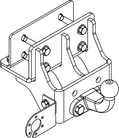 Фаркоп AvtoS дляToyota Hilux VII рестайлинг 2011-2015 (с силовым брусом). Артикул TY 47