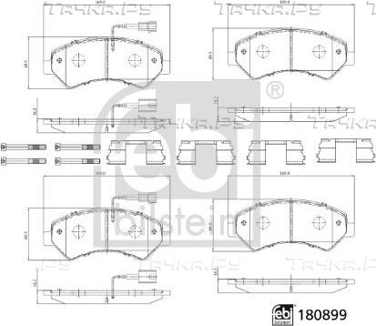 Тормозные колодки Febi Bilstein. Артикул 180899