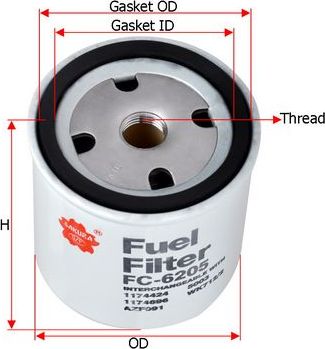 Топливный фильтр Sakura. Артикул FC-6205