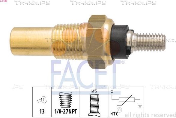 Датчик температуры охлаждающей жидкости Facet Made in Italy - OE Equivalent для Ford Transit IV 1985-1992. Артикул 7.3180