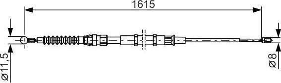 Трос ручника (тросик ручного тормоза) Bosch. Артикул 1 987 482 328