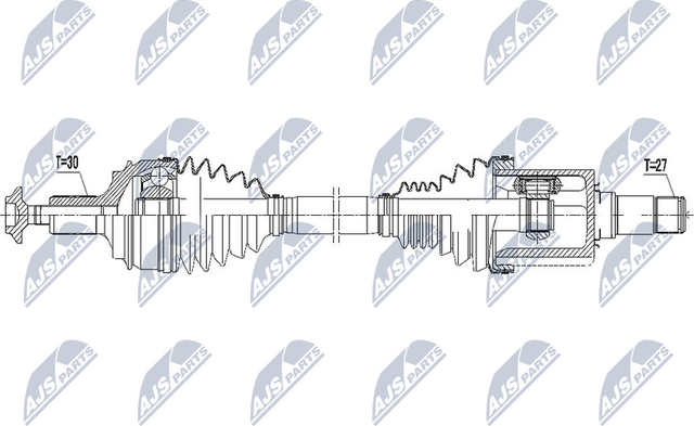 Полуось (привод в сборе, приводной вал) NTY. Артикул NPW-ME-076