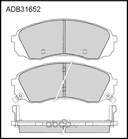 Колодки тормозные HYUNDAI Starex H-1 (07-) KIA Carnival (05-) передние (4шт.) AL (Allied Nippon). Артикул ADB31652